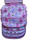 Cutie Pie Waterproof Baby Bibs Girl Colors 5 Pack Pvc Free