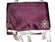 Gift Idea-2 Organza Eggplant Gold Starburst Embroidered Sari Curtains Drapes Panel 92" Tabs