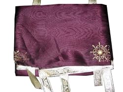 Gift Idea-2 Organza Eggplant Gold Starburst Embroidered Sari Curtains Drapes Panel 92" Tabs