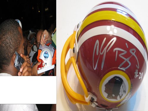 CHAMP BAILEY,GEORGIA,BULL DOGS,REDSKINS,BRONCOS,SIGNED MINI HELMET WITH COA