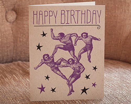 Happy Birthday (Acrobats) - Letterpress Greeting Card