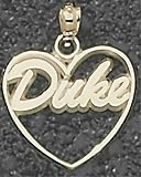 Duke Blue Devils Solid 14K Gold Script Duke Heart 1/2 14K Pendant