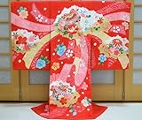 お宮参り 着物 女の子 初着 産着　om-l-219 【女の子用お守りフードセット，贈答用化粧箱，きもの保存用たとう紙 プレゼント！】