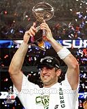 Aaron Rodgers with Lombardi Trophy at Super Bowl XLV - Green Bay Packers NFL 8x10 Photo