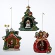 Club Pack of 12 Bobbling Christmas Friends Porcelain Ornaments 4"
