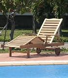 Sundeck II Adjustable Outdoor Patio Lounger - Teak