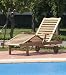 Sundeck II Adjustable Outdoor Patio Lounger - Teak