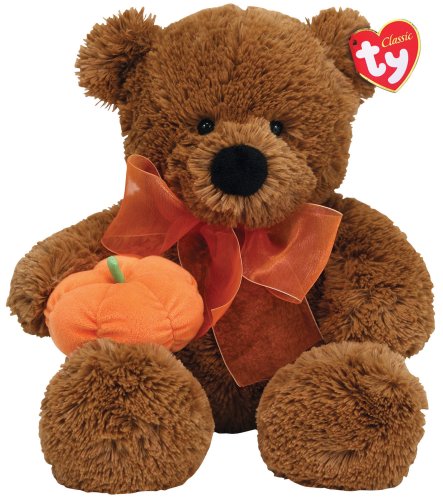 TY Classics Carver BROWN BEAR W/ PUMPKIN