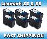 TonerPals Remanufactured Ink Cartridge Replacement for Lexmark 32 and Lexmark 33 (4 Black, 2 Color)