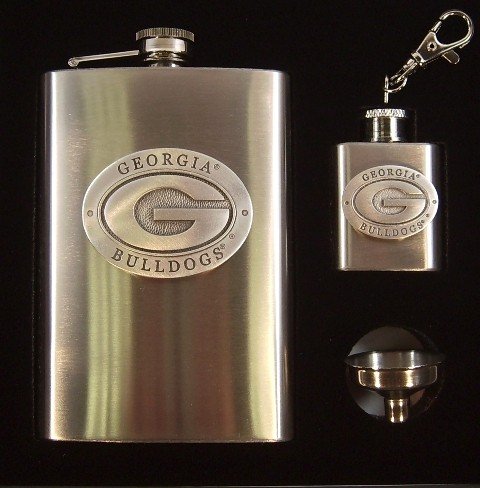 UGA Georgia Bulldogs Flasks - Funnel Boxed Gift Set