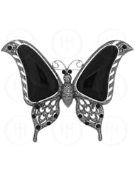 Sterling Silver -Pin Marcasite Stone Butterfly MP38