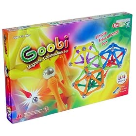 ADVANCED Pack: Rainbow (104 pieces) Goobi Magnetic Construction Set. Contains 56 mixed... by Goobi