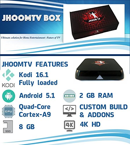 JhoomTV Android TV Box Streaming Media Mini PC [2GB/8GB/4K] [KODI16.1/ANDROID5.1]