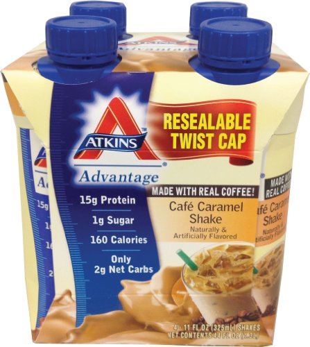 Atkins Ready To Drink Shake, Cafe Caramel, 11-Ounce Aseptic Containers (Pack of  8)