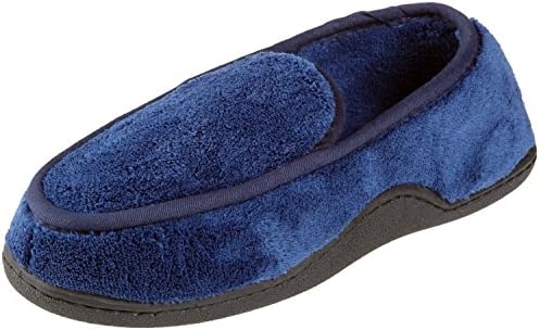 Men's Microterry Slipper (X-Large / 11-12 D(M) US, Navy Blue)