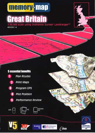 Memory-Map Version 5 Standard Edition - OS Map1:50K - Full GB