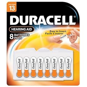 Duracell 1.4 Volt Zinc Air Hearing Aid Batteries Size 13 DA13B8 (8 Batteries)