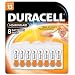 Duracell 1.4 Volt Zinc Air Hearing Aid Batteries Size 13 DA13B8 (8 Batteries)