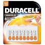Duracell 1.4 Volt Zinc Air Hearing Aid Batteries Size 13 DA13B8 (8 Batteries)