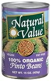 Natural Value Organic Beans, Pinto, 15-Ounce Cans (Pack of 12)