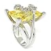 Stunning Contemporary Yellow Citrine CZ Ring
