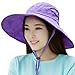 C.C-US Women Summer Rain Hat UV UPF 50 Sun Protection Wide Brim Hat Sun Hat Foldable Bucket Hat (Purple)