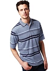 Blue Harbour Soft Touch Modal Blend Jacquard Striped Polo Shirt