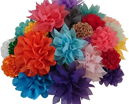 40 Pieces: Assorted Sizes and Styles Fabric Flower Appliques for DIY Projects