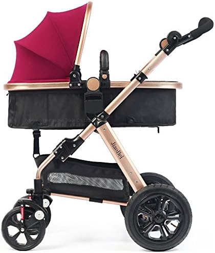 Folding Stroller with Rear Air Wheel, High View Summer Baby Carriages (Purple)