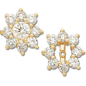 IceCarats Designer Jewelry 14K Yellow Gold 1 1/5 Ctw Diamond Earring Jacket. Pair 1 1/5 Ct Tw