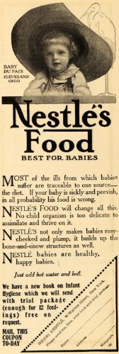 1909 Ad Nestle Baby Food Du Fais Cleveland Ohio 