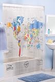 World Map Peva Shower Curtain World Map Peva Shower Curtain