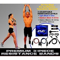 Maximum Fitness Gear Premium Resistance Bands Clip System (3-Piece)