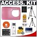 Olympus Pink Silicone Skin for FE-190 Digital Camera + Spare Li-42B Battery + xD-Picture Card Reader + Compact Travel Tripod + Cameta Bonus Accessory Kit
