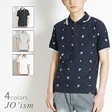 JO'ism 総柄刺しゅう半袖鹿の子ポロシャツ（JI-T1044）