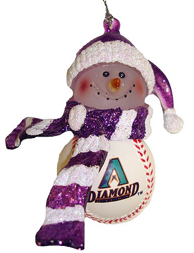 Arizona Diamondbacks MLB Home Run Snowman Christmas Ornament