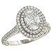 Jewelry : 3 Sided Pave Diamond Engagement Ring 1.18cttw (CZ ctr)
