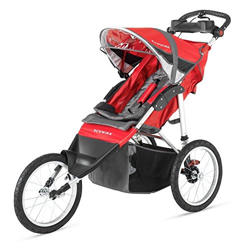 Schwinn Arrow Fixed Wheel Jogging Stroller - Red/Black