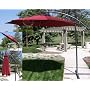 New Deluxe Burgundy 10' Offset Patio Umbrella Off Set Outdoor