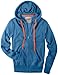 Doublju Super Slim Contrast Drawstring Color Athletic Zip-Up Hoodie