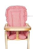 Wooden High Chair Pad – Red Gingham