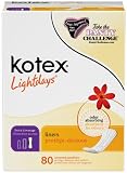 Kotex Lightdays Pantiliners, Extra Coverage, Double Pack, Case of Six-80 Count (480 Pantiliners)