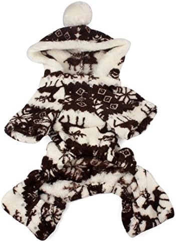 AutumnFall® New Stylish Pet Dog Warm Clothes Puppy Jumpsuit Hoodie Coat Doggy Apparel (M, Coffee)