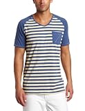 Zanerobe Mens Sunday Basic Raglan Stripe V-Neck Tee