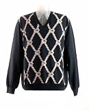 Burberry - Burberry London charcoal sweater with tan/winter white argyle design