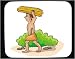 Decorated Mouse Pad with Australia, man, walking, logs, Aborigine, tool, pebbles, wood, plants, sickle