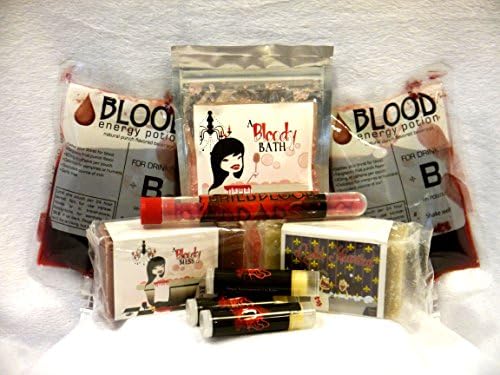 Bloody Kiss Vampire Set Lip Balm Bath Salts Soap Energy Drink Candy