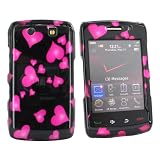 For Blackberry Storm 2 Storm2 Hard Case Hearts Black