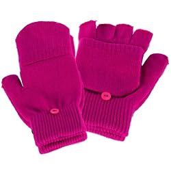 Winter Knit Flip Mitten Fingerless Gloves Glomitt Violet