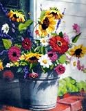 5167%2B0MoVSL. SL160  Crewel Embroidery Kit Bucket Of Flowers From Dimensions